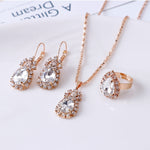 Jewelry Sets Hoop Earrings Necklace and Ring - Sabreeonline