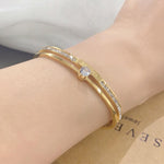 Four-leaf clover Roman alphabet animal micro-inlaid zircon titanium steel bracelet fashion jewelry for woman - Sabreeonline