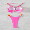 Flowers Strap Bikini Set
