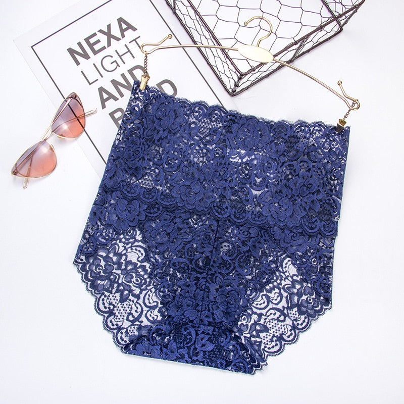 Women Panties Female Plus Size High Waist Hollow Out Lace Sexy Underwear Lingerie Briefs Underpants Butt Lift - Sabreeonline