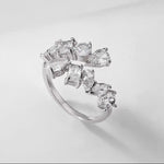 Luxury Water Drop Zirconia Adjustable Open Rings - Sabreeonline