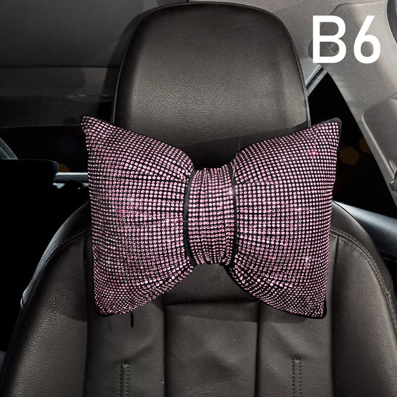 Car Diamond-studded Cushion Pink Ice Silk Breathable - Sabreeonline
