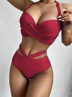 Beachwear High Waist Split Bathing Suit - Sabreeonline