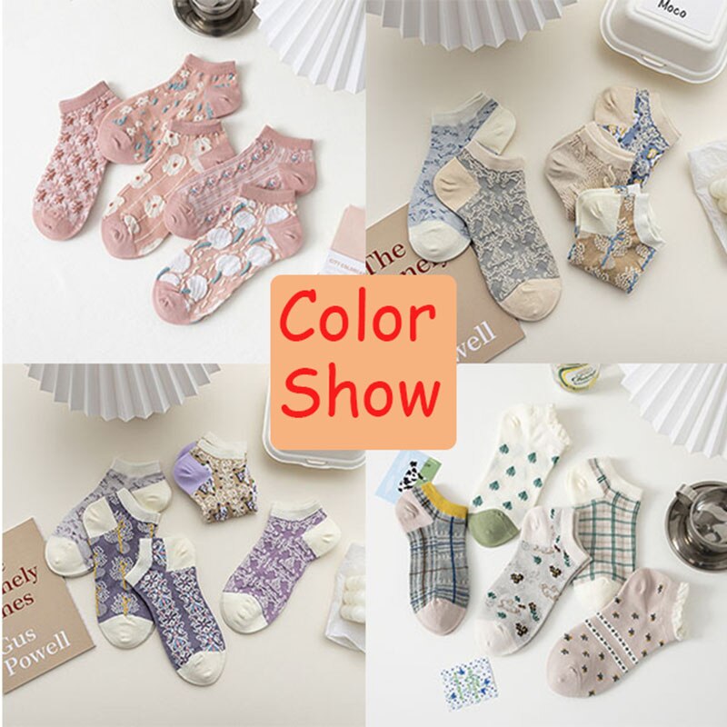 Printed Comfortable Embroidered Flower Socks - Sabreeonline