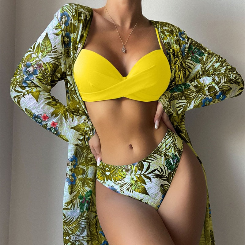 Floral Print Bikinis Set - Sabreeonline