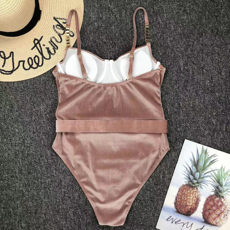Sexy Velvet One-Piece Belt