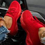 Women Mesh Breathable Casual Sneakers Lace-up Vulcanized Shoes Ladies Platform Sneakers Female Shoes Plus Size Zapatos De Mujer - Sabreeonline