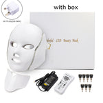 Led Facial Light Mask with Neck Tighten Anti Acne Wrinkle - Sabreeonline