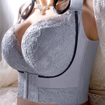 Front button lingerie Wireless bra Sexy lingerie Plus-size bra Lace bra for girl adjustable full CDE - Sabreeonline