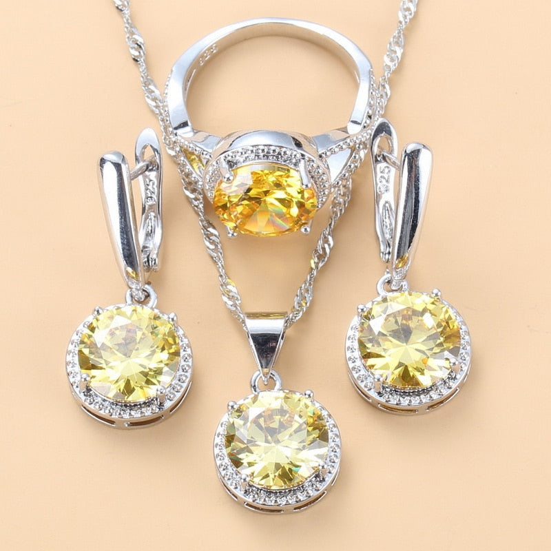 Sweet Princess Round Zircon 3 Piece Set - Sabreeonline