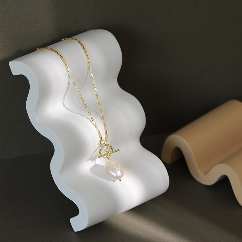 Gold Long Chain Pearl Pendant Necklace Horoscope - Sabreeonline