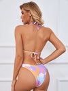 New White Lace Up Bikini High Waist Sexy Three Piece