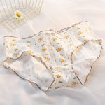 Floral Comfort Briefs Mid Waist Seamless Underpants - Sabreeonline