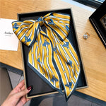 Elegant Print Satin Silk Skinny Scarf - Sabreeonline