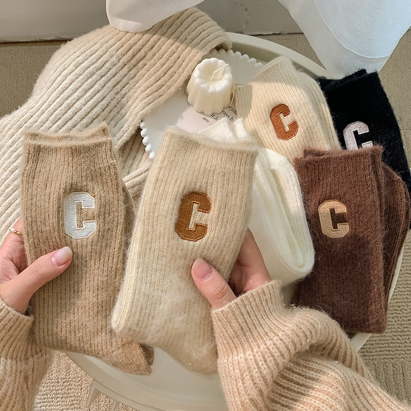 Fashion Medium Tube Cashmere Socks - Sabreeonline