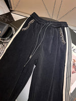 Thickened Black Straight Casual Pants for Women 2022 New Autumn Winter Trousers High Waist Loose Slimming Wide Leg Sweatpants - Sabreeonline