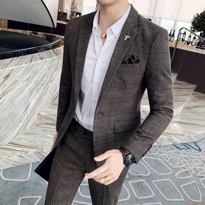 Business Male Tuxedo 3 Pieces Set - Sabreeonline