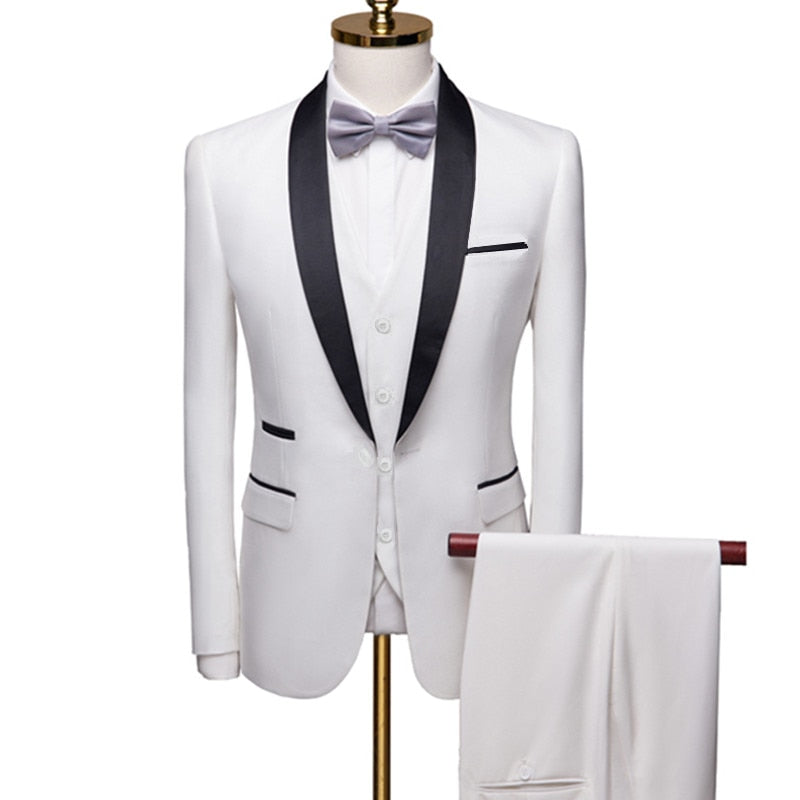 Waistcoat Set Fashion Slim Fit Suits - Sabreeonline