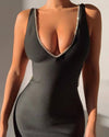 Sleeveless V-Neck Backless Bodycon Mini Dress - Sabreeonline