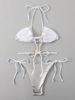 Silver Metallic Bikini Set