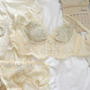 Sexy lace mesh lingerie summer thin section big breasts show small no steel ring underwear set to receive breast bra - Sabreeonline