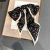 Elegant Print Satin Silk Skinny Scarf - Sabreeonline