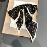 Elegant Print Satin Silk Skinny Scarf - Sabreeonline