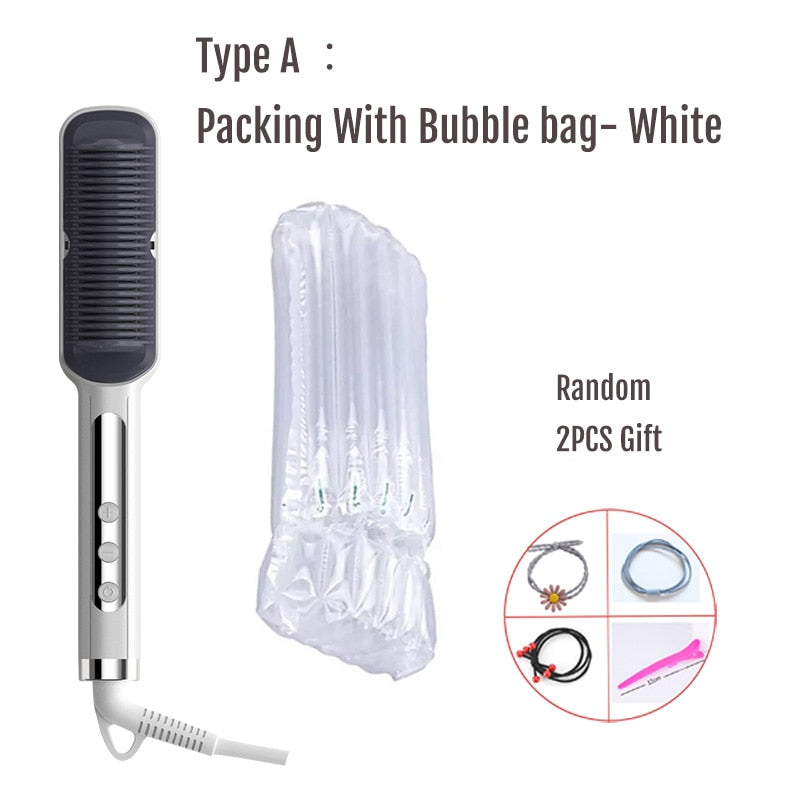 Professional Hair Straightener Heating Comb Straightening Iron Hot Brush Straighteners 2021 New Fashion Design - Sabreeonline