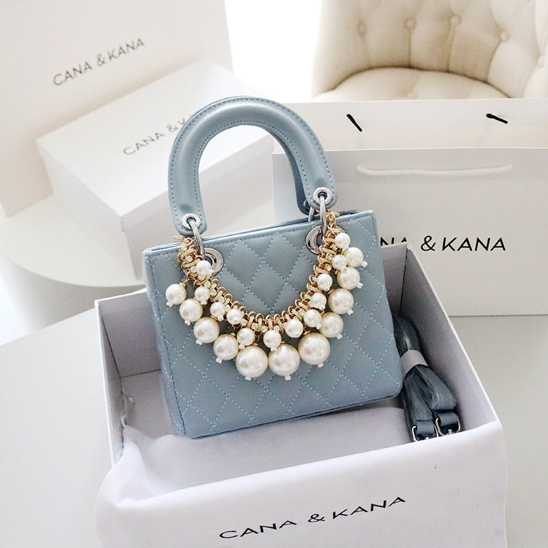 Pearl Handbag Small Fairy Bag 2022 Summer New Style, Fashionable Diana Bag One Shoulder Diagonal Versatile and Fashionable - Sabreeonline