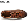 Lace Up Light Men's Shoes for Men Comfortable Men's Casual Shoes Soft Fashion Man Sneakers Leather - Sabreeonline