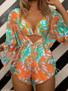 New White Lace Up Bikini High Waist Sexy Three Piece