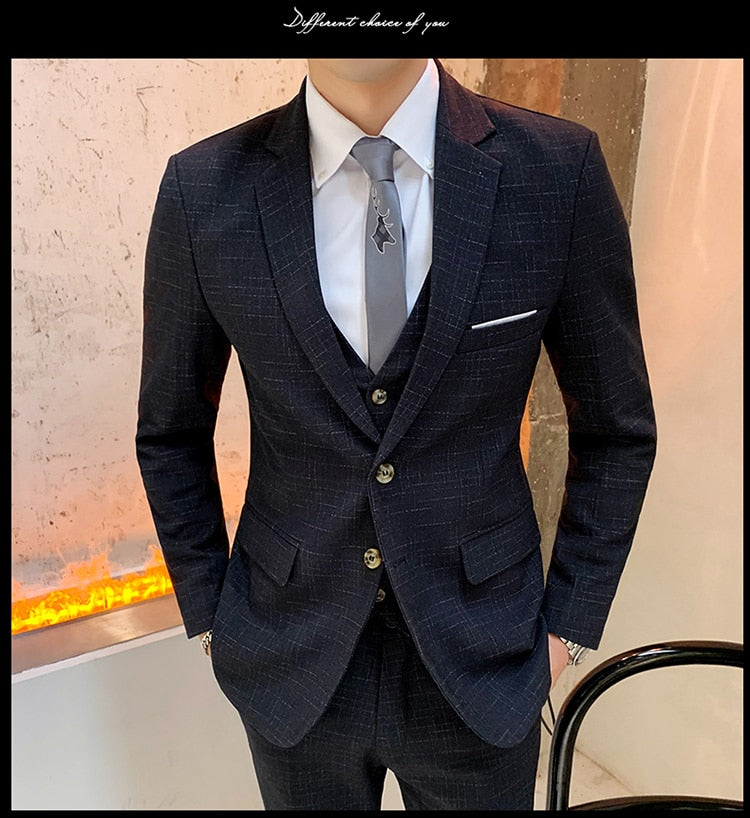 Business Male Tuxedo 3 Pieces Set - Sabreeonline