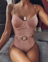 Sexy Velvet One-Piece Belt