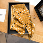 Elegant Print Satin Silk Skinny Scarf - Sabreeonline