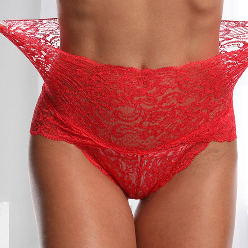 Women Panties Female Plus Size High Waist Hollow Out Lace Sexy Underwear Lingerie Briefs Underpants Butt Lift - Sabreeonline