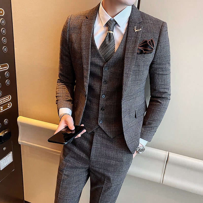 Business Male Tuxedo 3 Pieces Set - Sabreeonline