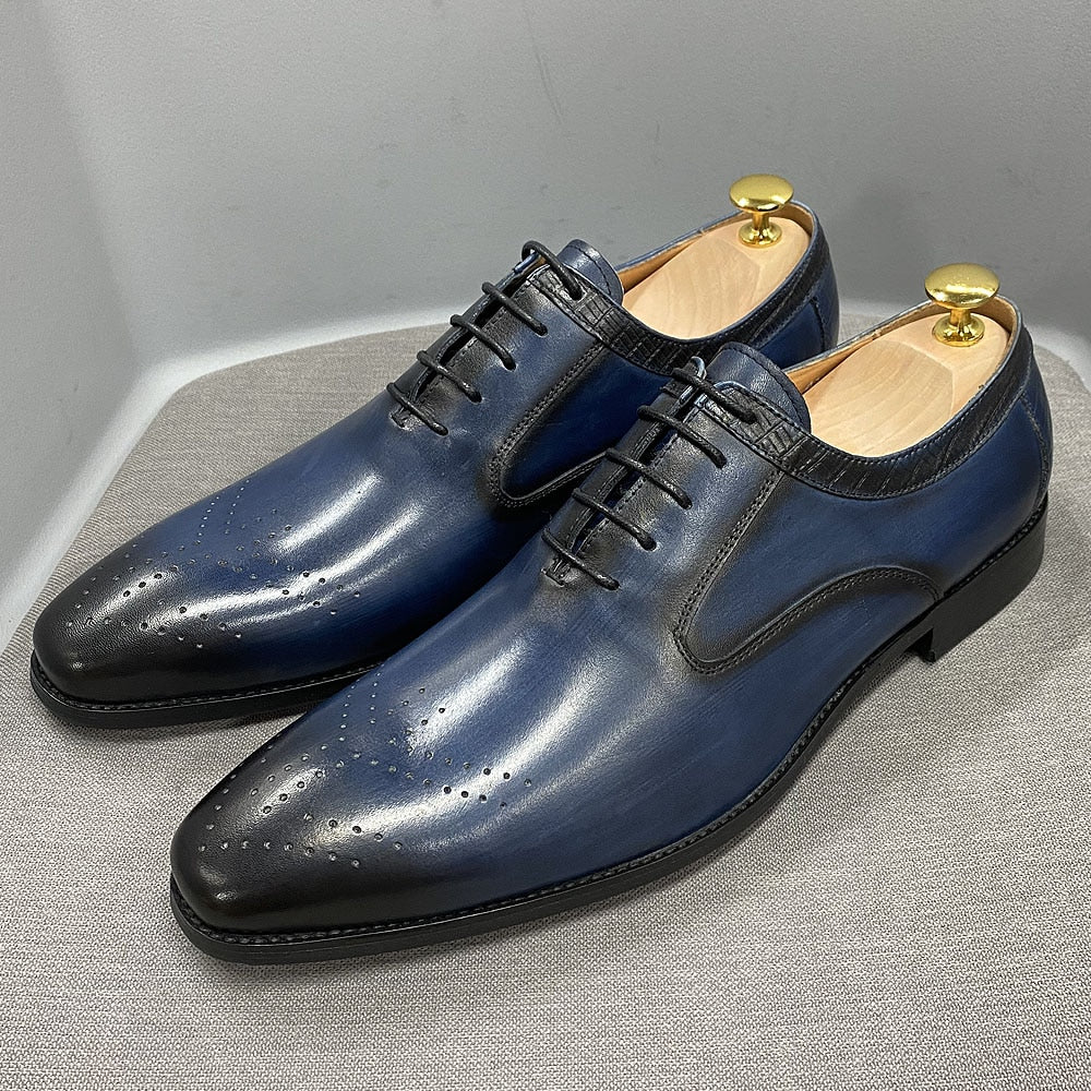 Luxury Lace Up Formal Oxfords Men's Shoes - Sabreeonline