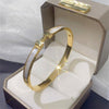 Four-leaf clover Roman alphabet animal micro-inlaid zircon titanium steel bracelet fashion jewelry for woman - Sabreeonline