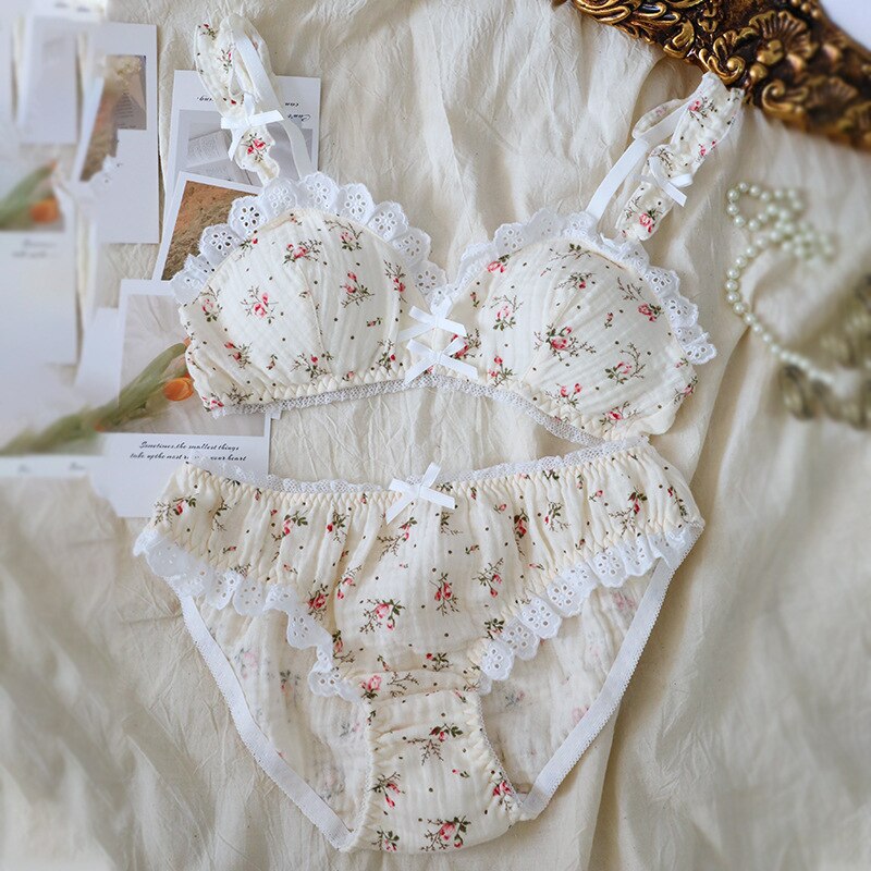 Floral Cotton Set Underwear - Sabreeonline