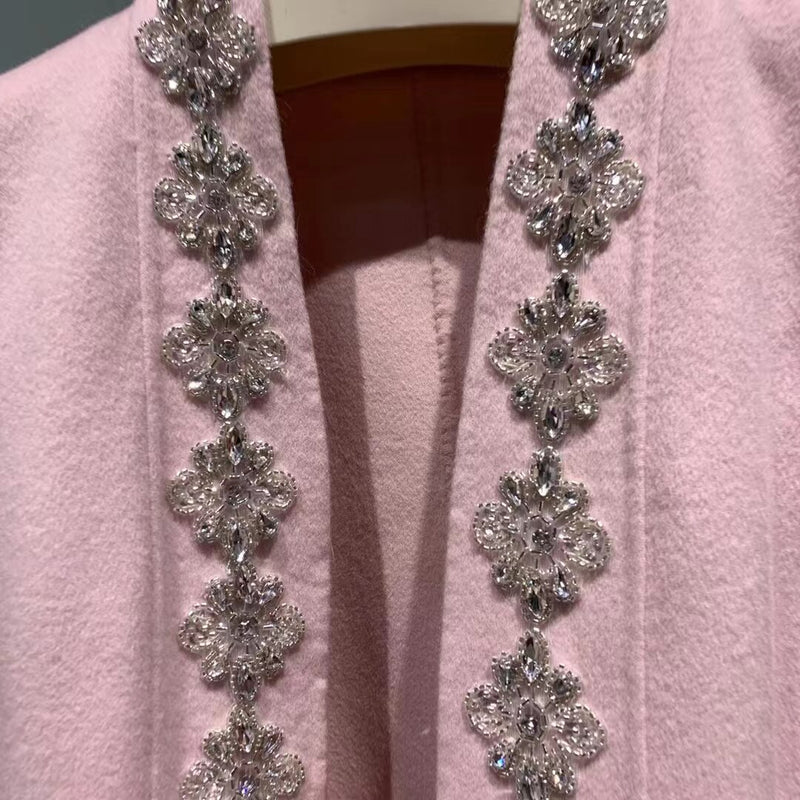 New Style ladies Real Fox Fur Coat Winter Women handmade crystal beaded  Cardigan Jacket blended fur coats     NQ01 - Sabreeonline