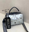 Ita Bag Rivet Diamond Women Handbags Real Leather Brand Designer Tote Bag Shoulder Crossbody Dual-use Sac a main - Sabreeonline