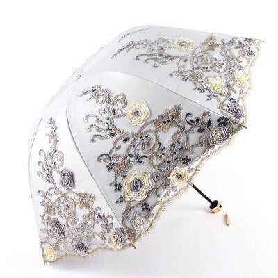 Flower Double Laye Coating Anti UV Umbrella - Sabreeonline