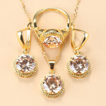 Sweet Princess Round Zircon 3 Piece Set - Sabreeonline