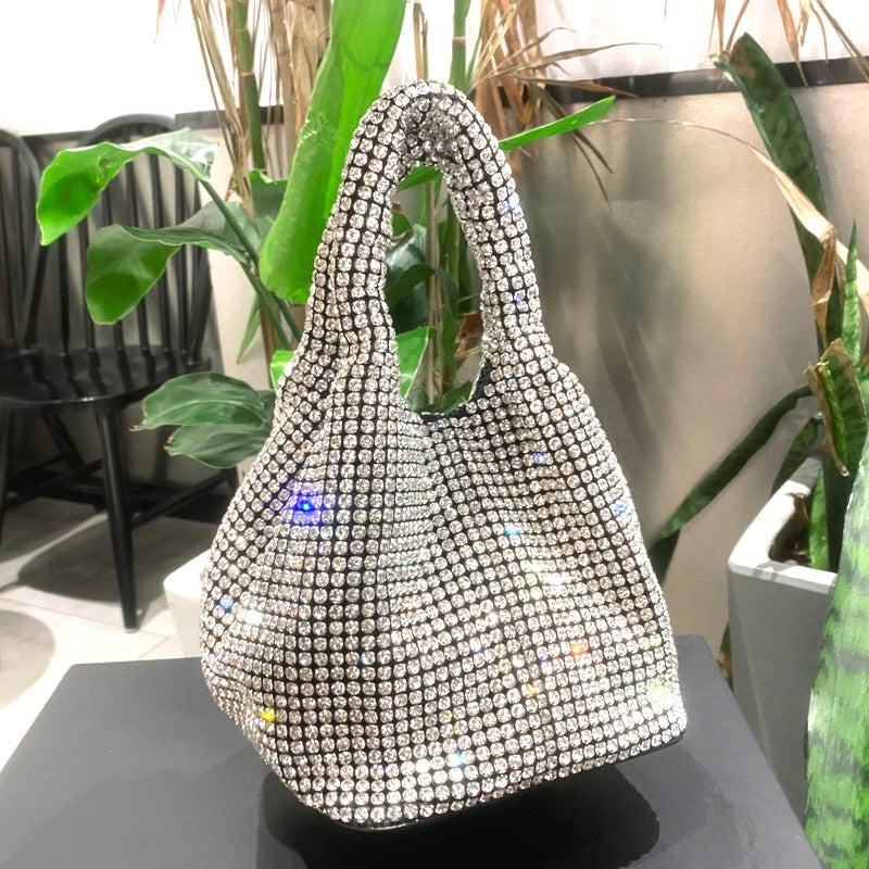 Shiny Crystal Clutch Purse - Sabreeonline