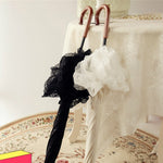 White Lace Umbrella Women Flower Long Handle Umbrella Wedding Retro Sunshade Girls Umbrellas Decoration Guarda Chuva Gift SY329 - Sabreeonline