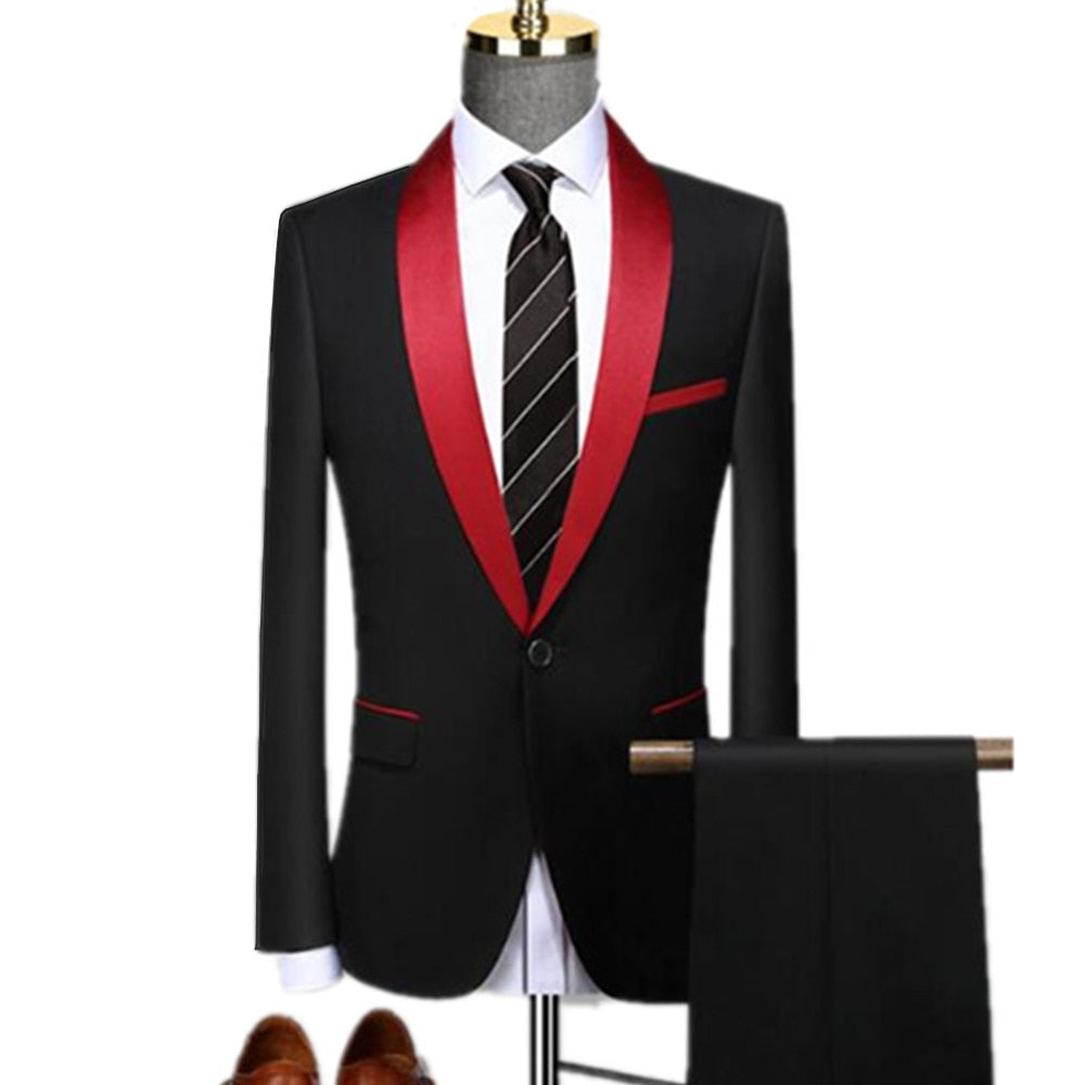 Waistcoat Set Fashion Slim Fit Suits - Sabreeonline