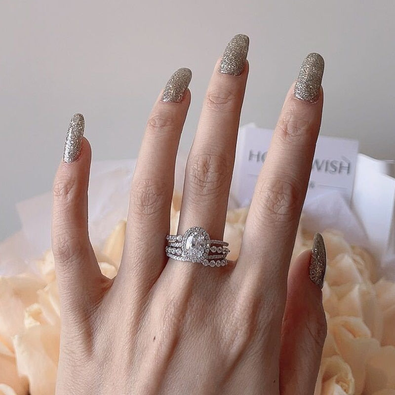 Luxury Water Drop Zirconia Adjustable Open Rings - Sabreeonline