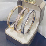 Four-leaf clover Roman alphabet animal micro-inlaid zircon titanium steel bracelet fashion jewelry for woman - Sabreeonline