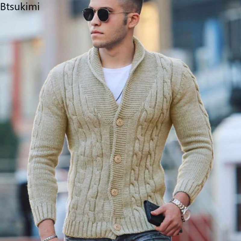 Solid Single-Breasted Cardigan Slim Sweater - Sabreeonline