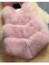 Thick Warm Faux Fox Fur Vest V-Neck - Sabreeonline